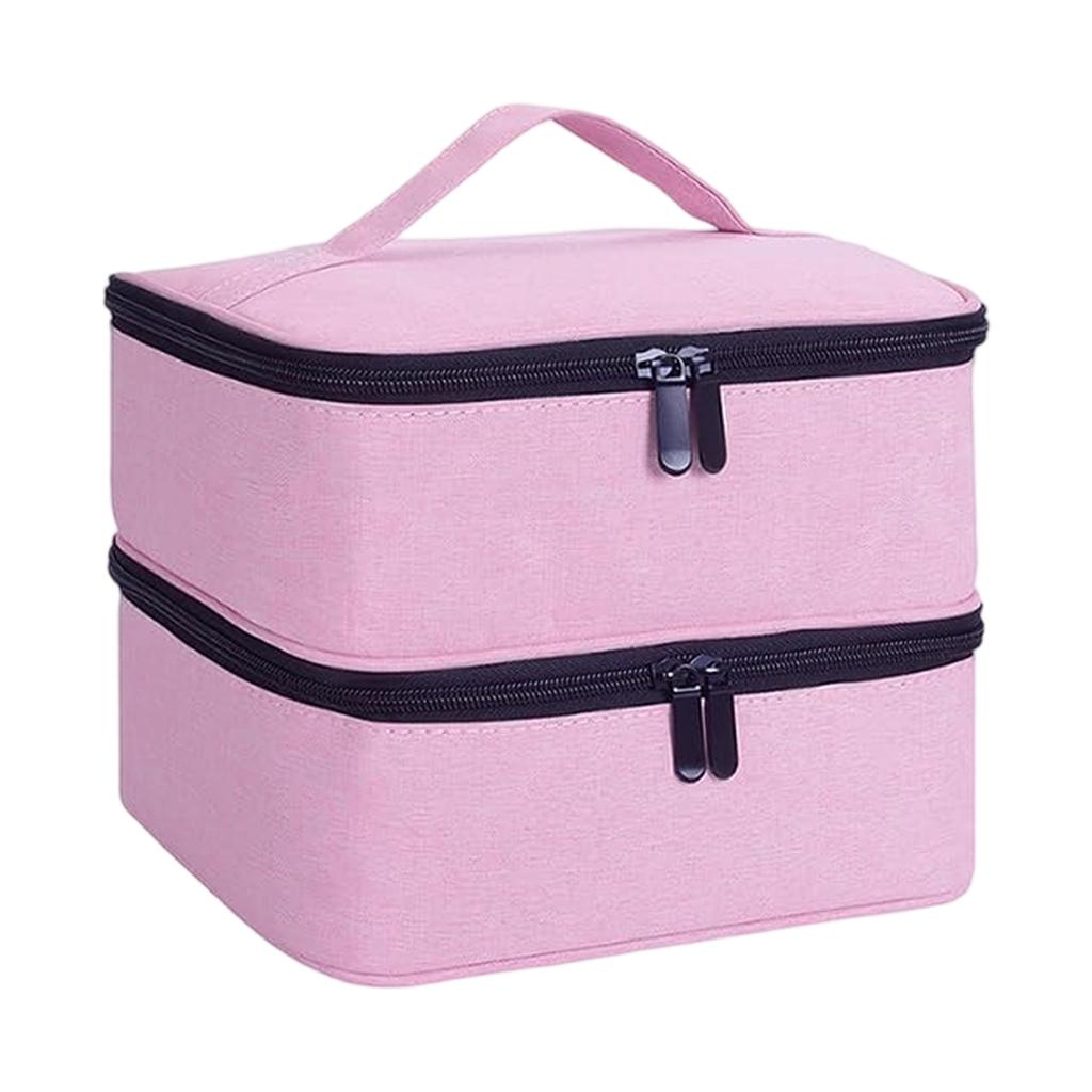 Large Compartment Nails Polish Storage Organizers With EVA Lined Interior Fit Bottles Polish Tool Lamp Travel Case