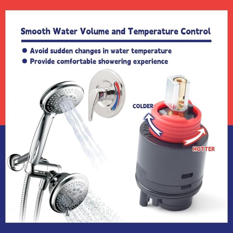Sturdy Plastic Mixing Cartridge for Kitchen and Bathroom Faucets Ensuring Constants Water Temperature Control Flows