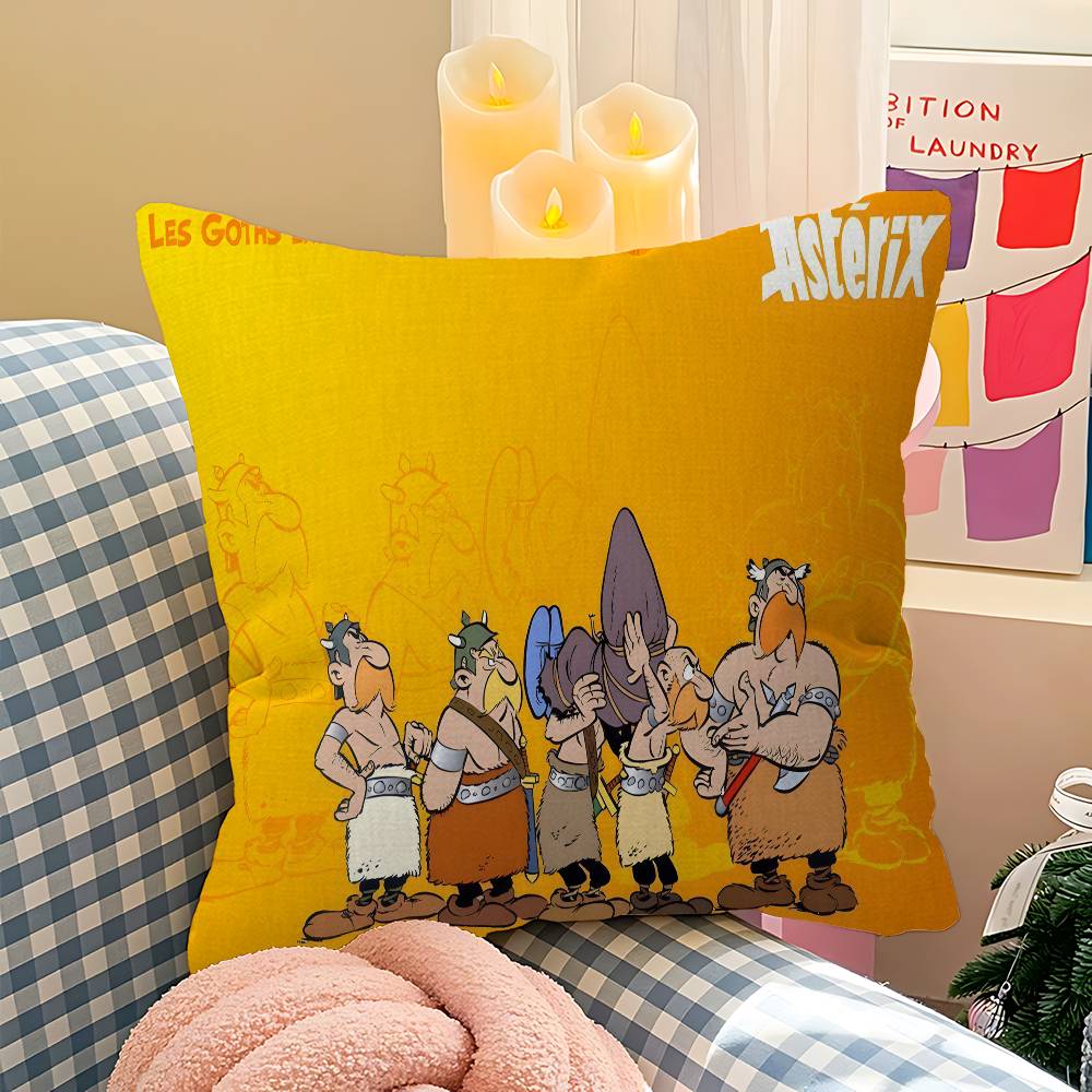 Cartoon AAsterix And OObelix Maple Design Cushion Cover Happy Autumn Harvest decor Holiday Decorati Pillow Cover