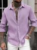 Men's Linen Long Sleeve Shirt, Casual Breathable Button-Up