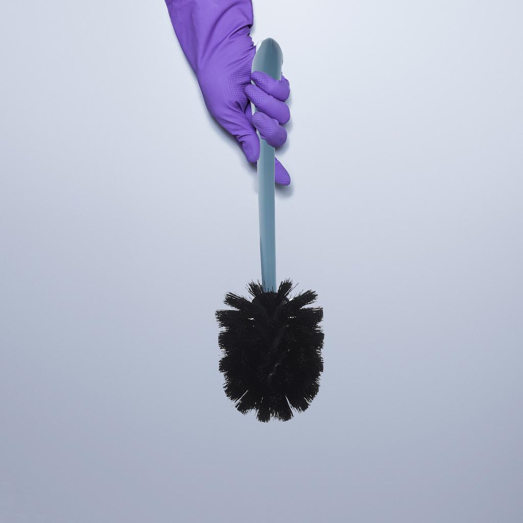 Long Handle Toilet Brush White Plastic with Base Home Bathroom Cleaning Tool Wc Supplies Convenient Cleaning Helper