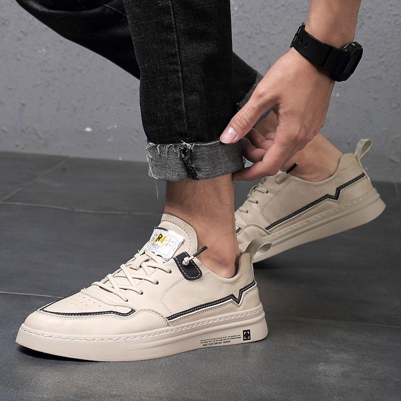 Fashion Genuine Leather Male Sneakers Versatile Casual Skate Shoes New Trend Men's Vulcanize Shoes Leisure Walking Masculino Trainers
