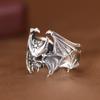 Skull Bat Ring Open Vintage Personality Hipster Wide Edition Ring Punk Jewelry Men Premium Durable Quality Useful
