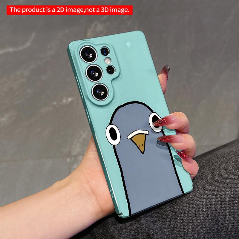 2DFlat Samsung phone case Cute Pigeon Face Phone Case Applicable to Galaxy S23 S24 S25ULTRA S26 A12 A14 A15 A16 A54 A55