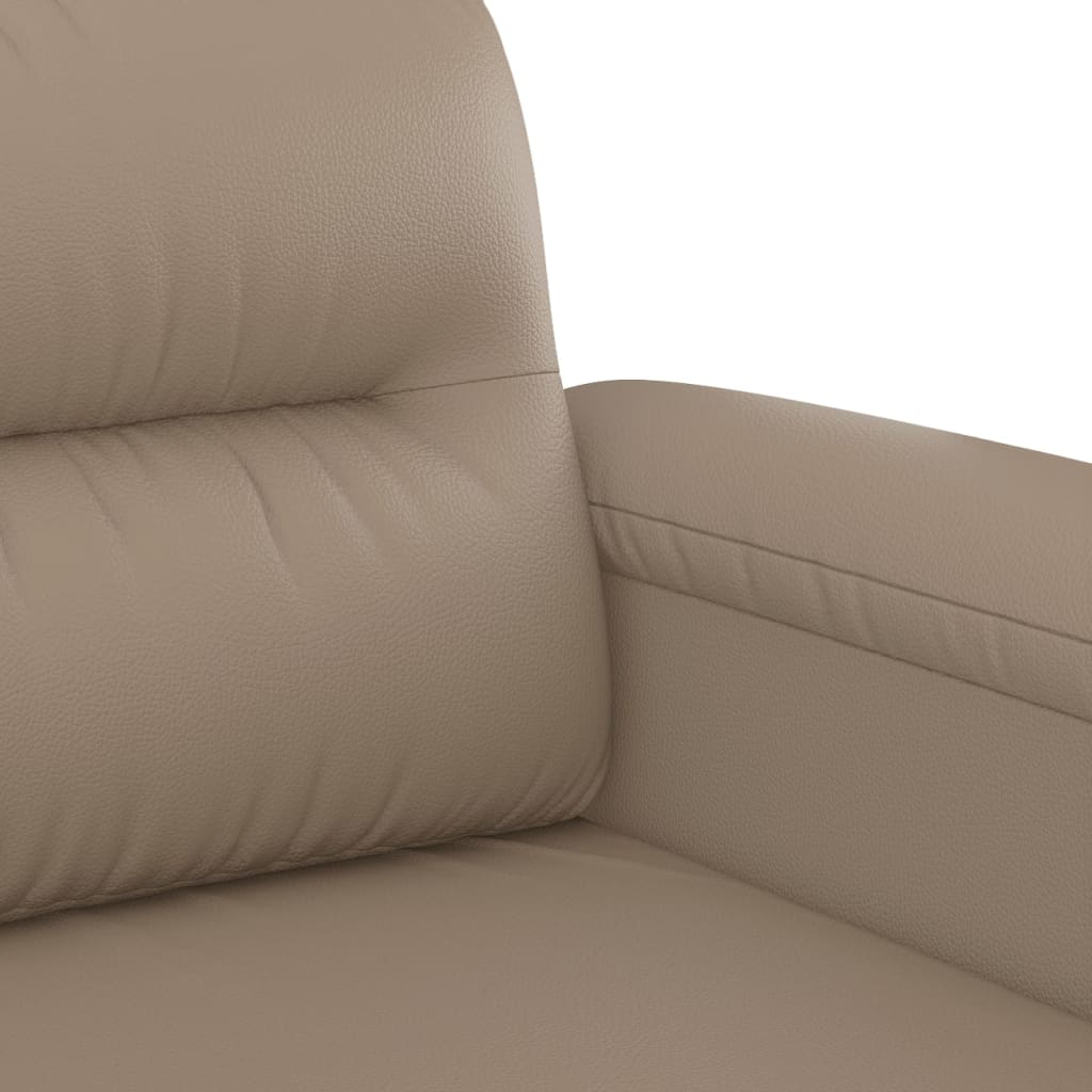 Vidaxl 3-Cz. Living Room Set with Cushions, Cappuccino, Eco-Leather