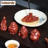 Purple Clay Maitreya Buddha Guanyin God Of Wealth Tea Pet Luxury Exquisite Miniature Tea Figurine Play Toys Tea Statue Ornaments