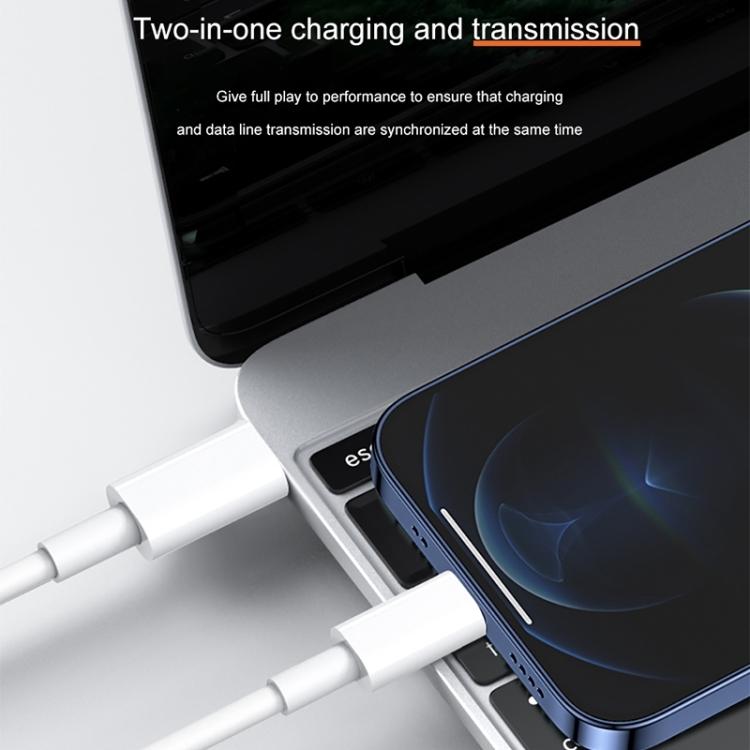 12W 5V/2A USB-C / Type-C To 8 Pin PD Fast Charging Cable for iPhone, iPad, Cable Length: 1m