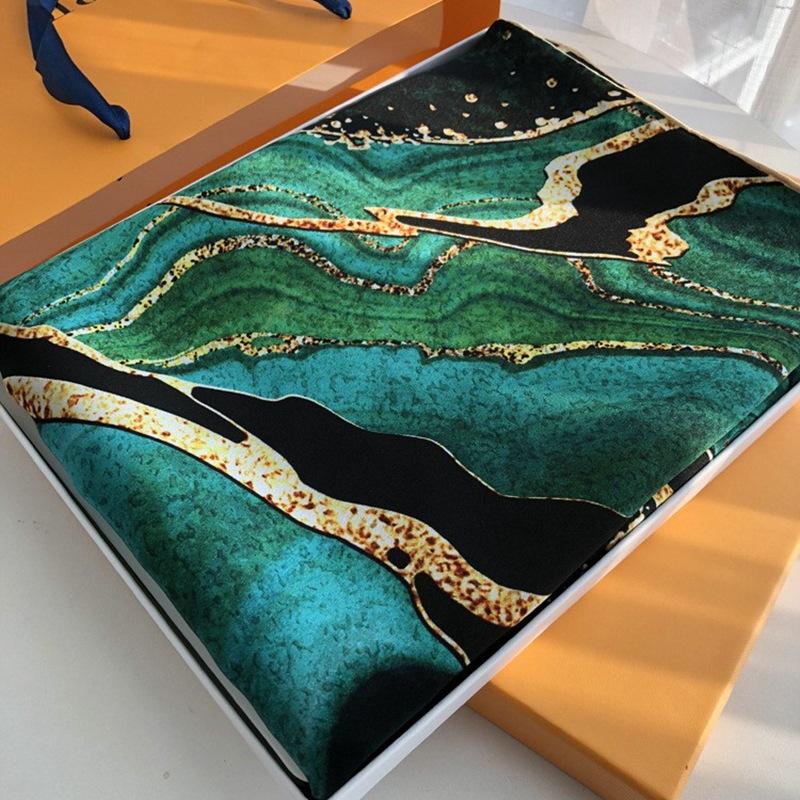 Glazed Ginkgo Silk Scarf Silk Women'S Spring And Autumn Mulberry Silk Scarf Air Conditioner Shawl Square Scarf