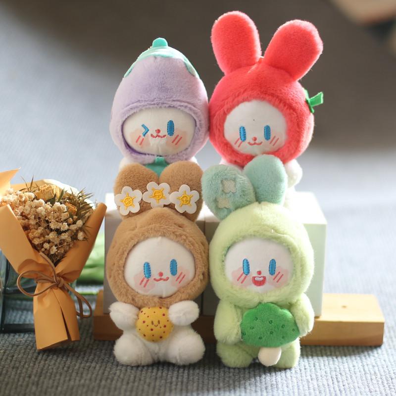 Adorable Plush Bunny Keychain Cute Vegetable Elf Soft Toy For Bags And Keys
