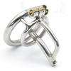 Stainless Steel Men's Flat Chastity Lock Anti-Escape Chastity Cage with Urethral Plug Horse Eye