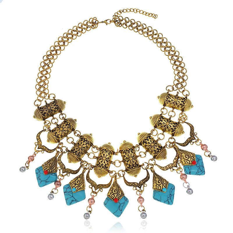 Retro Europäischer Stil Kastenketten Halskette Mit Legierungs-Finish Für Damen Accessoires