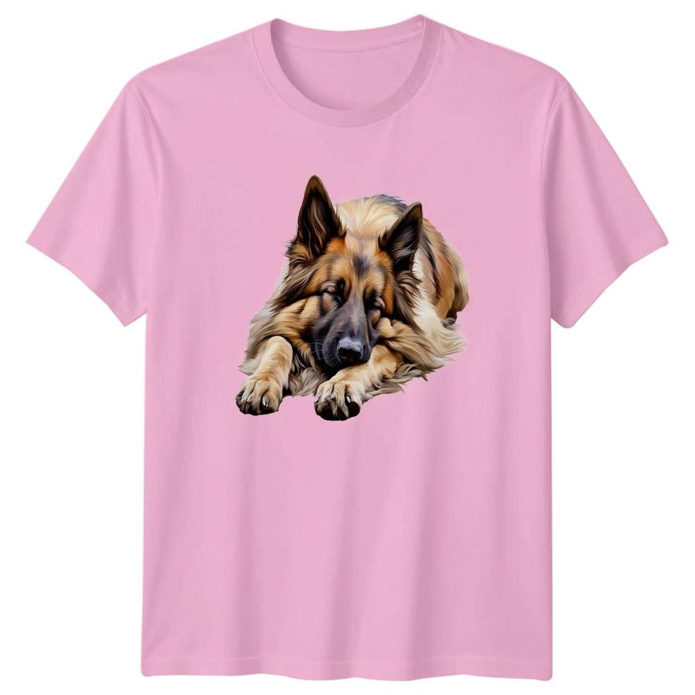 Long Haired GerUnisex Shepherd Dog Sleeping TShirt GSD Dog Lover Gift