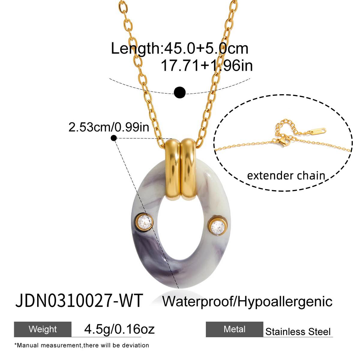 

Youthway Vintage Crystal Resin Pendant Necklace For Women Minimalist Gold Plated Stainless Steel Necklace Fashion Jewelry