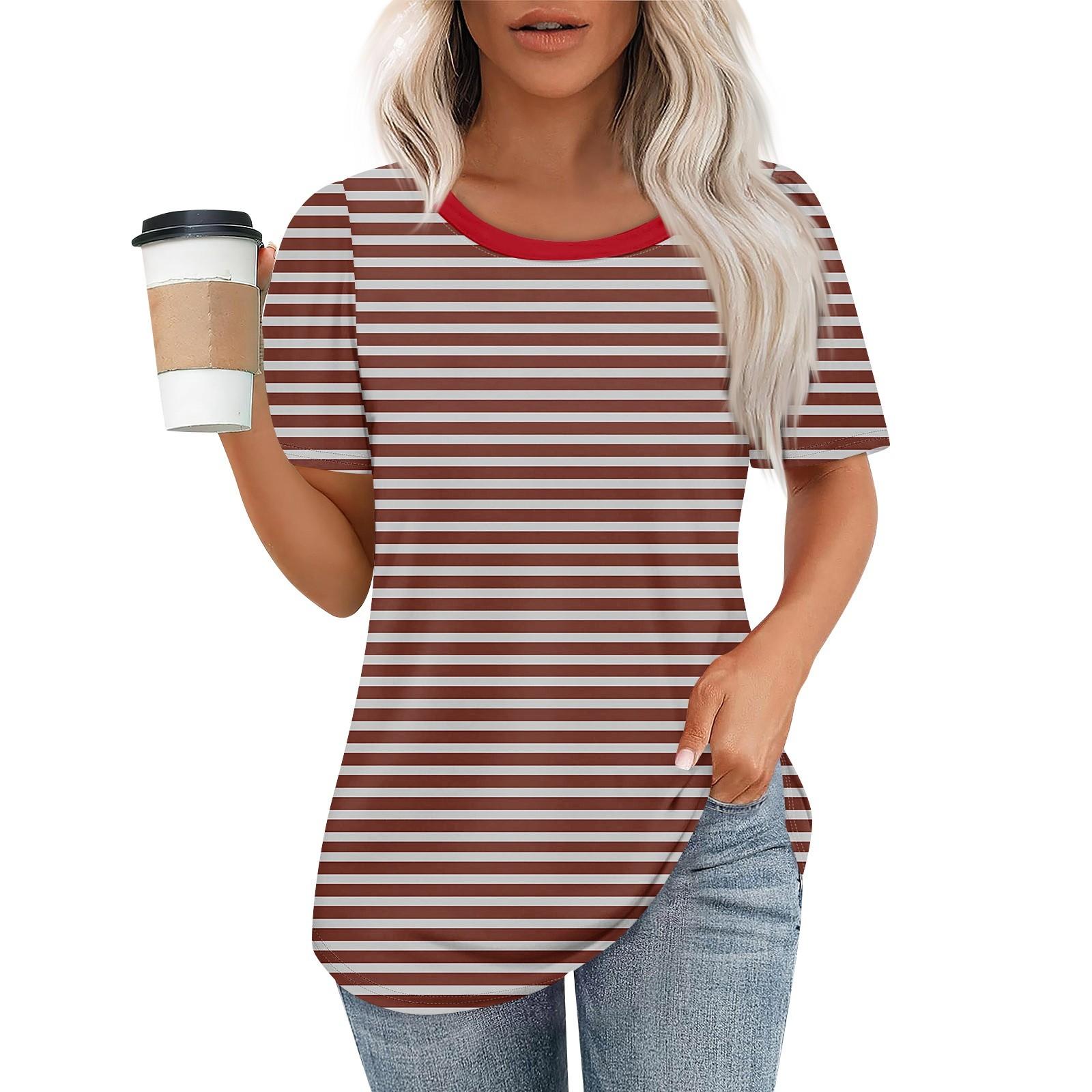 

Женский модный повседневный свитер с коротким рукавом и круглым вырезом XL винный