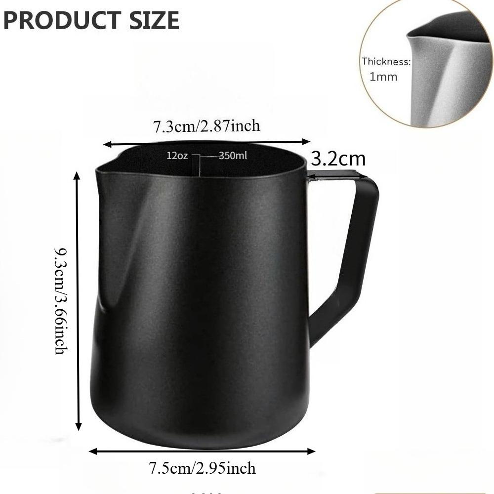 Stainless Steel Milk Frothing Pitcher 350ml Espresso Steaming Pitcher for Espresso Machines Cappuccino Latte Art
