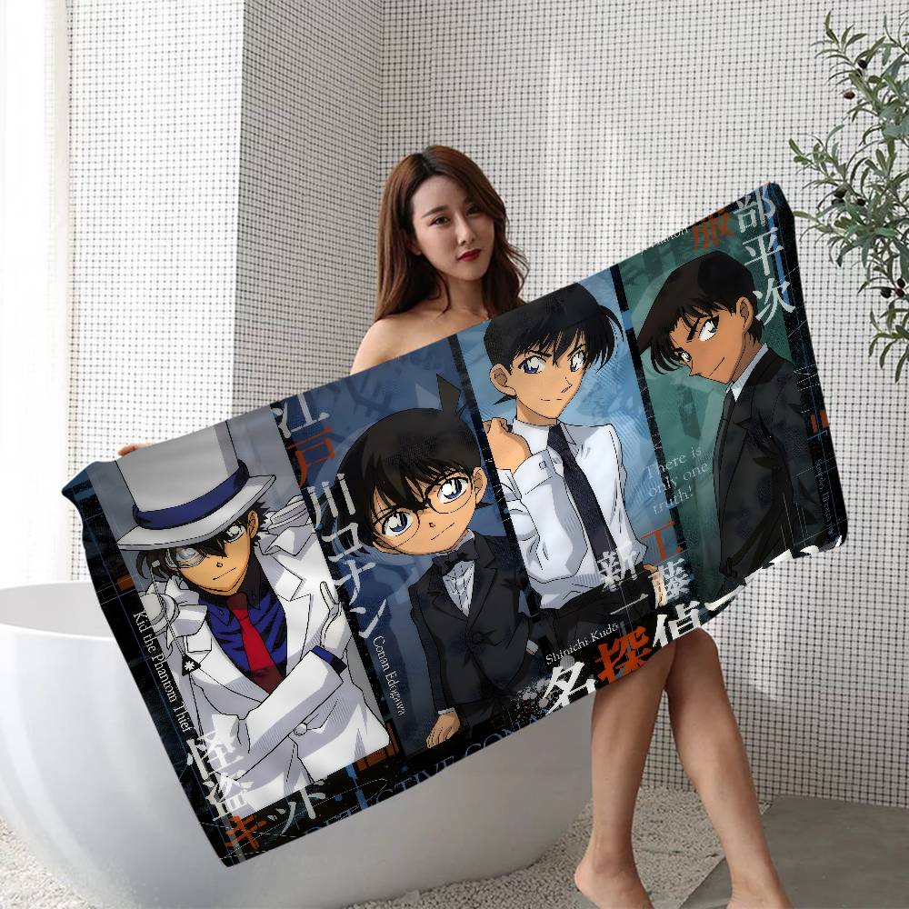 Detektiv Conan Anime Mikrofaser Strandtuch Saugfähig Schnelltrocknend Weich Yoga Schwimmen Resort Bergsteigen Handtuch