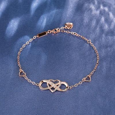 Heart Shape Number 8 Cross Bracelet for Women Fashion Versatile Heart Jewelry