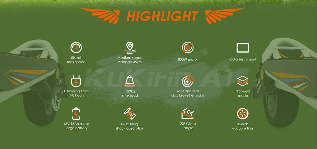 KuKirin A1 Elektroroller - 45 km/h Höchstgeschwindigkeit, 45 km Reichweite, 800W Motor, Doppelscheibenbremsen & IPX4 Wasserdicht - silber(KEINE ABE), 2026