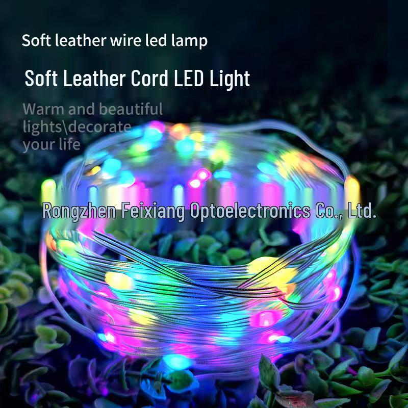 Bluetooth RGB Color-Changing Leather String Lights for Christmas, Outdoor, & Camping