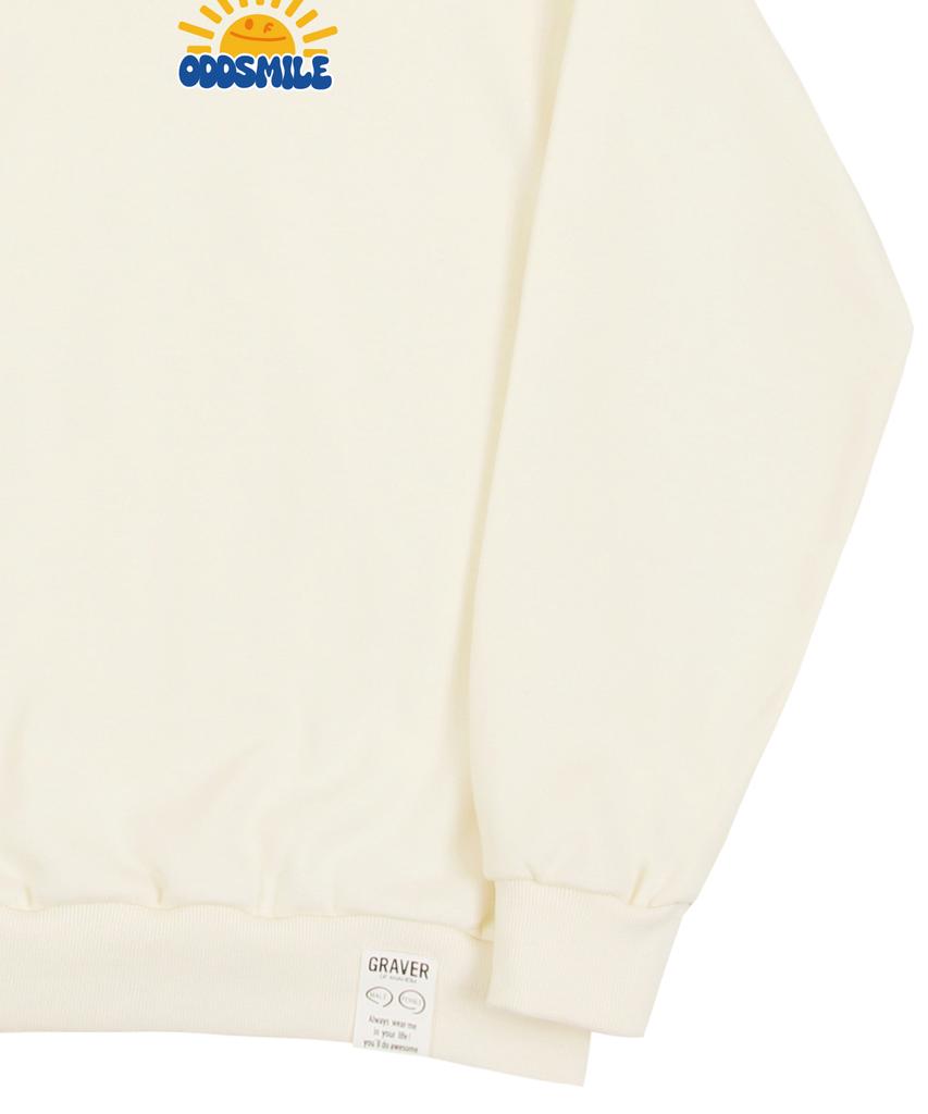 GRAVER [Unisex] Oddsmile Sun Smile Sweatshirt_Cream