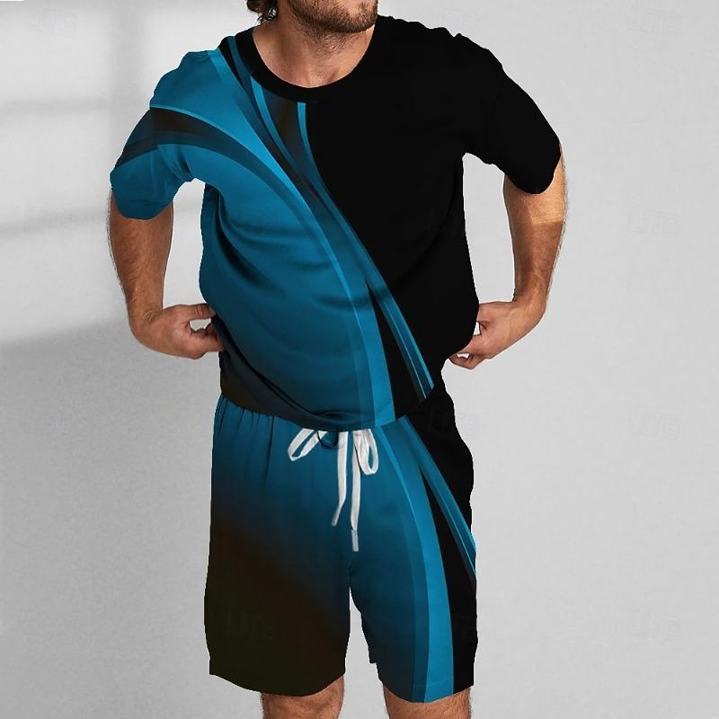 Men's suit,3D Printing, O-neck ,Short Sleeve shorts,Casual,Lightweight Top,sport Wear ,casual ,Large Size,Fashion