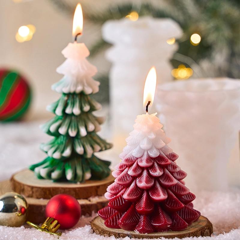 DIY Christmas Tree Silicone Candle Mold Aroma Candle Soap Plaster Resin Making Mold 3D Xmas Craft Ornaments Home Decor Supplies