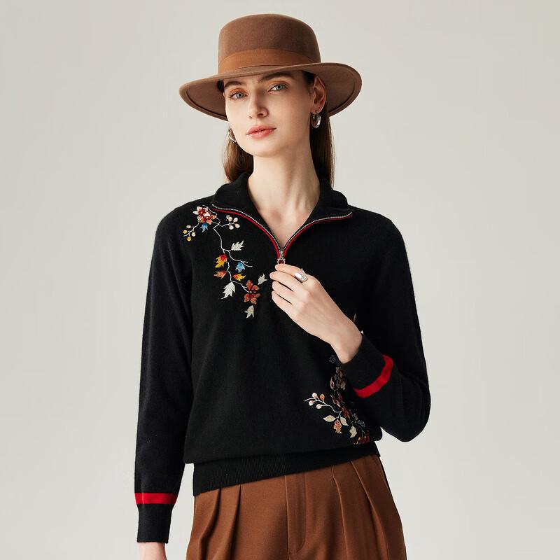 Zhaojun Women's 100% Cashmere Polo Sweater