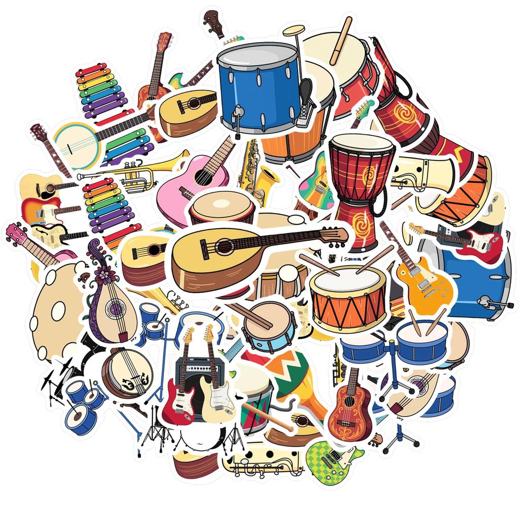 35 Stück Lustige Band-Aufkleber Bunte Musik-Schreibwaren-Aufkleber Graffiti-Abziehbilder für Gitarre DIY Skateboard Laptop Gepäck Dekoration