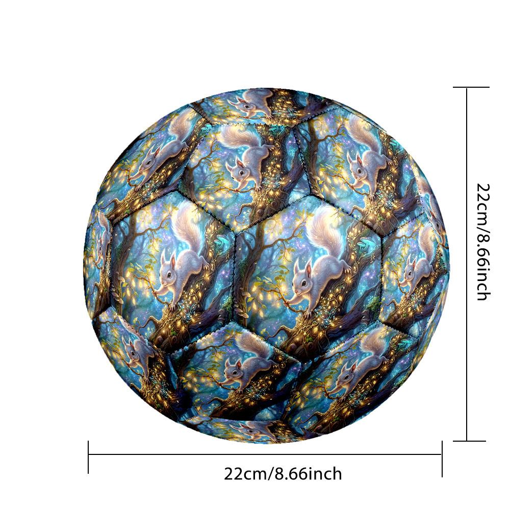 1pc Forest Squirrel Theme Soccer Ball Football, Size 5, Lightweight PVC, Durable Outdoor Training Soccer Ball, Gift M6147