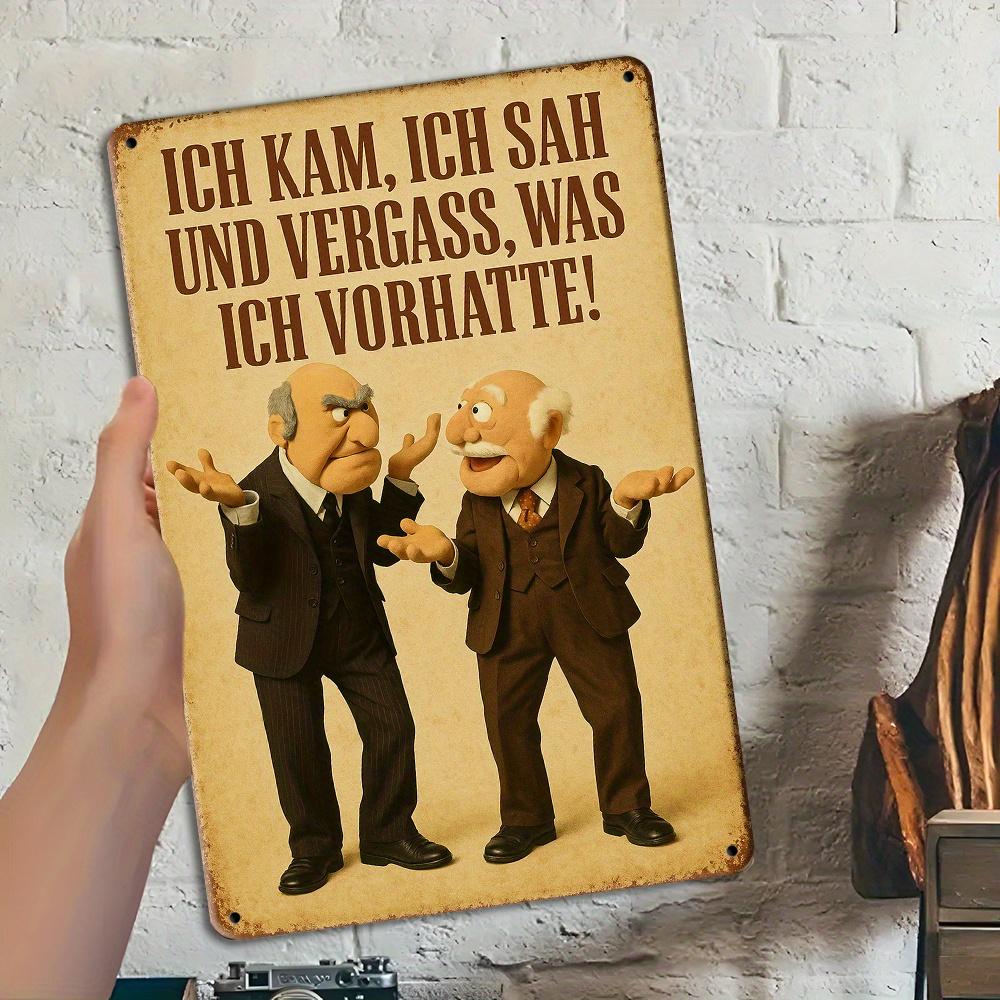 Vintage German Humor Sign - 20x30cm Iron Wall Art for Cafe & Home Decor