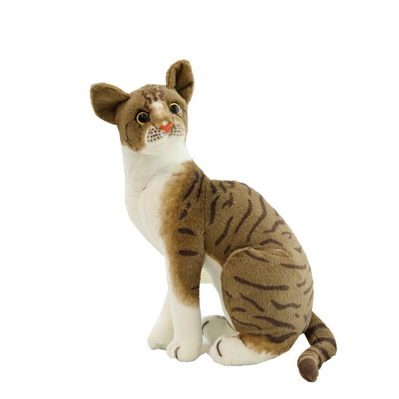 Realistic Plush Cat Toy Lifelike Short Hair Kitten Stuffed Animal Doll Wholesale