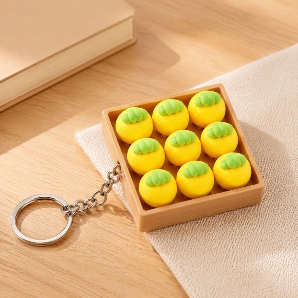Simulation Fruit Keycaps Clicker NineGrid Keyboard Pendants Press Button Keychain Birthday Gift