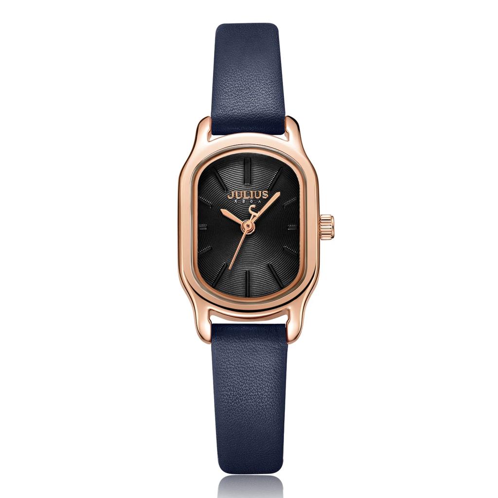 Julishi Women's Watch Rectangular Fashion Retro Workplace Ladies Watch Women's Burgundy Student Leather Strap Quartz Watch