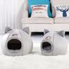 Cat Bed with Blanket Puppy House Warm Cave Nest for Indoor Cats Kittens and Small Pets