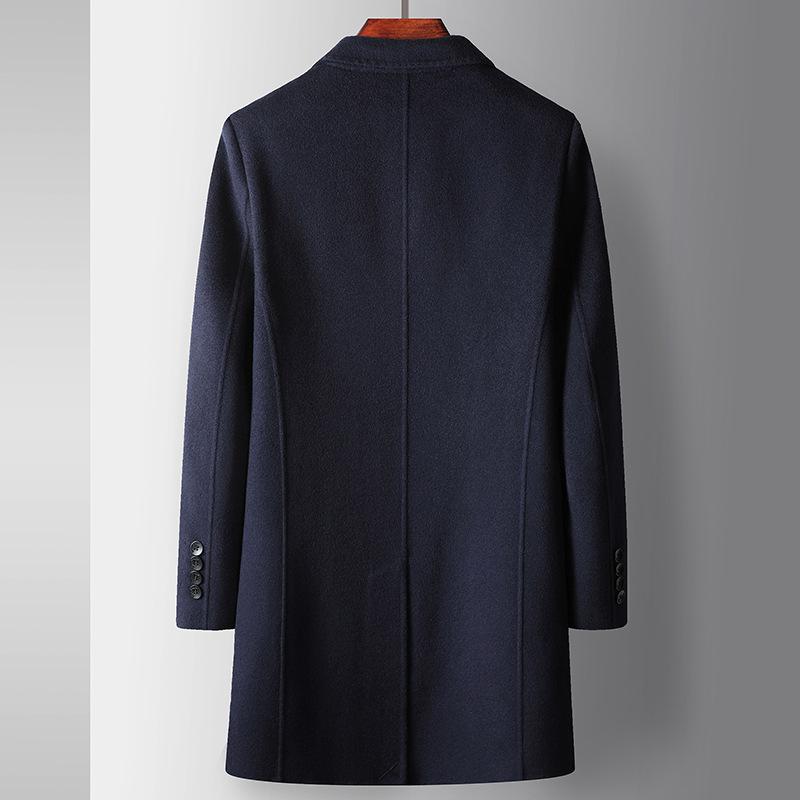 Осенне-зимнее шерстяное пальто средней и длинной длины для молодежи — фото 3