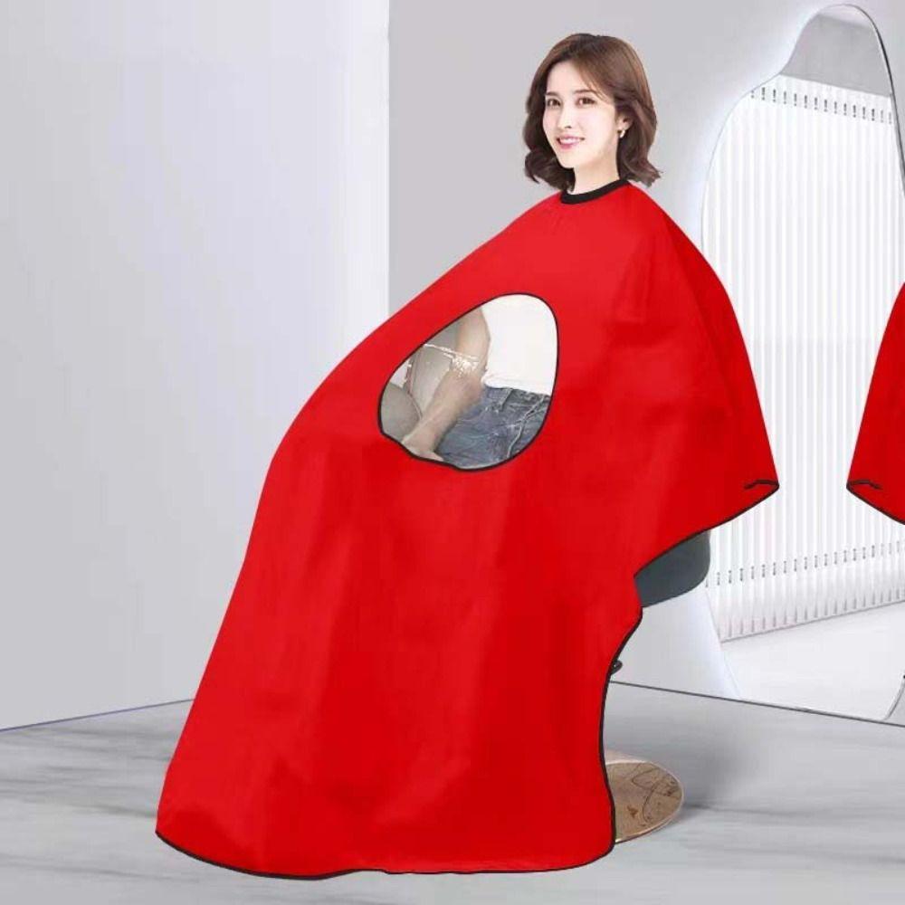 Adjustable Buckle Straps Transparent Window Visible Apron Hairdressing Gown Cape Home Use