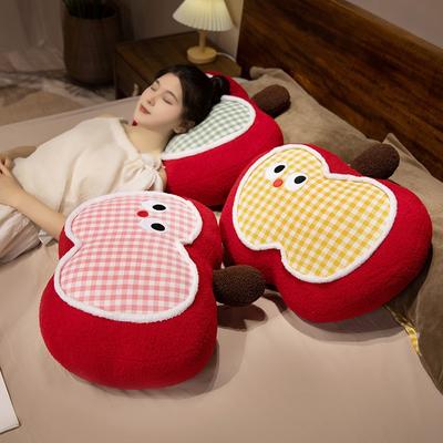 Cute Plaid Apple Sleeping Pillow Girl Bed Cushion Dormitory Birthday Gift Sofa Office Waist Back