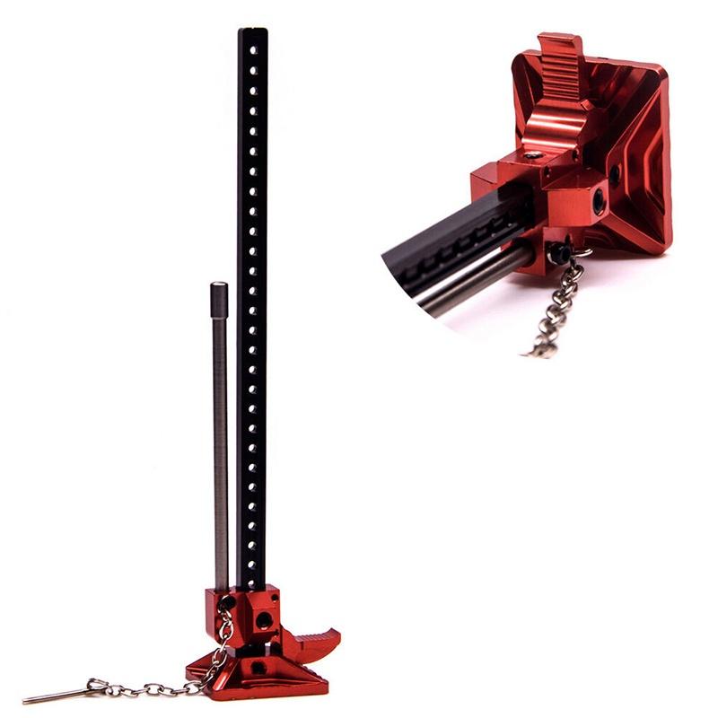 Rc Crawler 110 Car Accessory Full Metal High Lift Jack For Scx10 D90 Red Truck