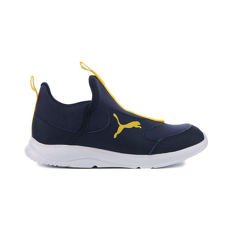 Puma Fun Racer Slip On Durable Support Lightweight Low Top Kids Running Shoes Kids Running Shoes Blue Yellow 193668-03