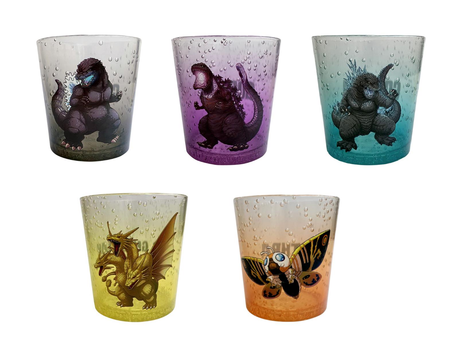 

Godzilla Clear Tumbler 5 Type Set ( Godzilla King Ghidorah Mothra ) Japan NEW