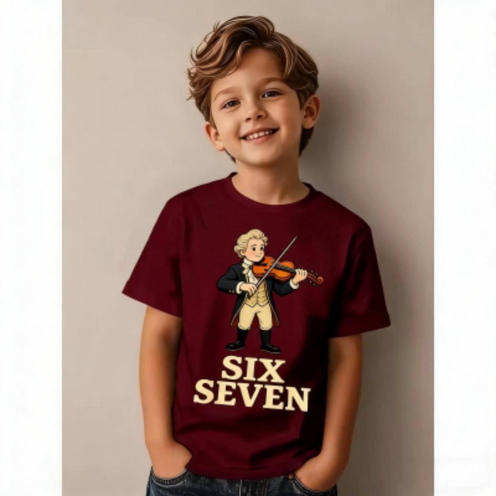 Summer Fun Cartoon 67 Six Seven Print Men's T-Shirts Fashion Street Short-Sleeve Outdoor Casual Tops for Men's and Women's Tees Top