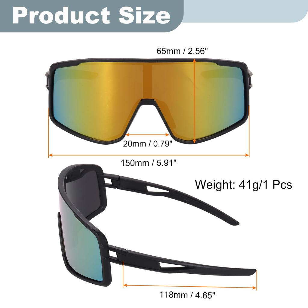 Sports Sunglasses for Polarized for Black Colorful Red [uxcell] Men, Lenses, Cycling, Hiking, Driving, Fishing, Running, Frame,
