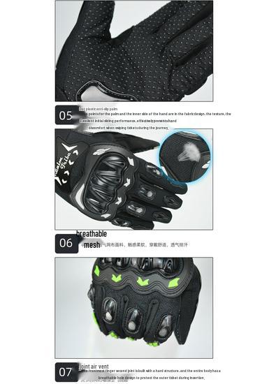 Luvas Antiderrapantes de Toque com Dedos Inteiros para Motociclismo e Corrida para Off-road, Equitação e Veículos Elétricos