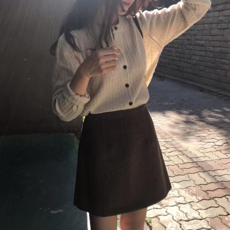 Women's Round Neck Fashion Short Knitted Wool Cardigan Sweater - Perfect with Skirts or As a Shawl-Style Outerwear