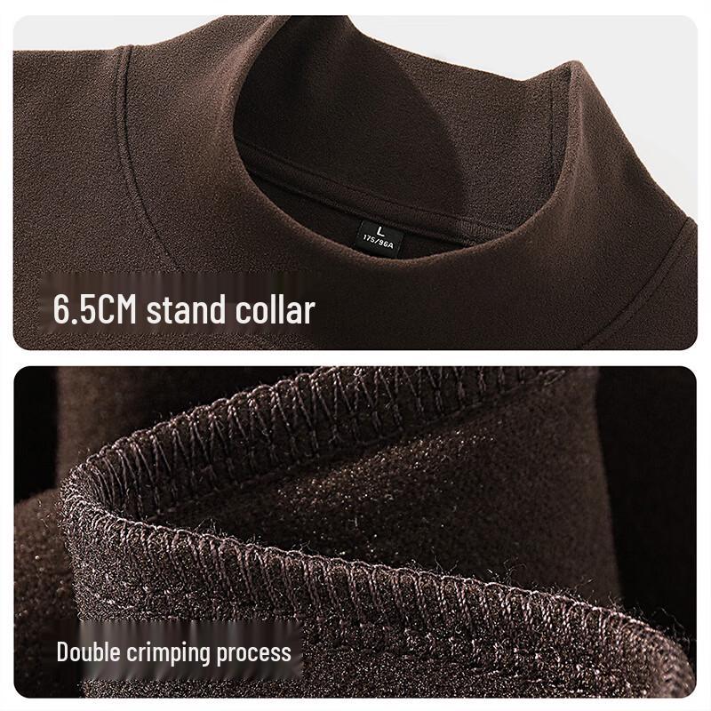 Hodo Herren Winter Rollkragen Doppel-seitiges Fleece T-Shirt