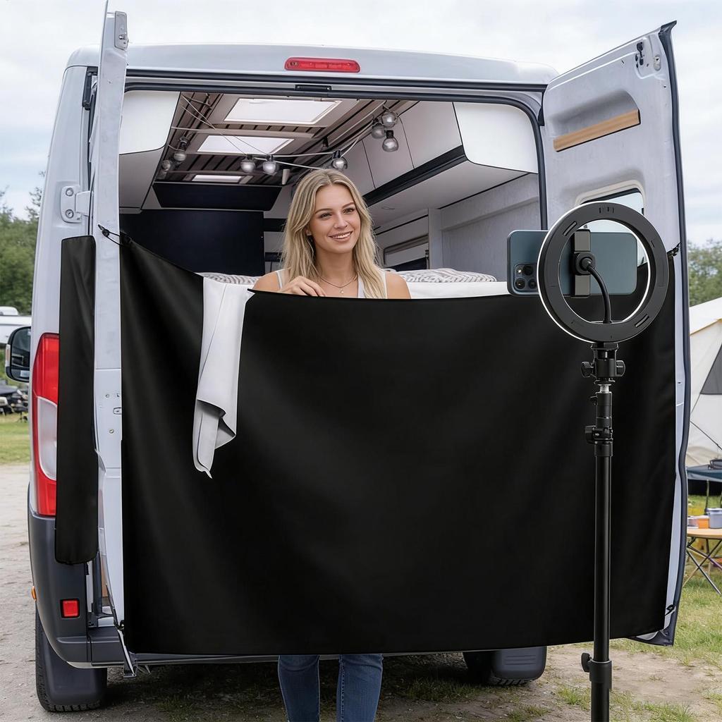 RV Privacy Curtain With Magnetic Rope Waterproof Large Adjustable Cover Outdoor Camping Curtain 600D waterproof Oxford cloth