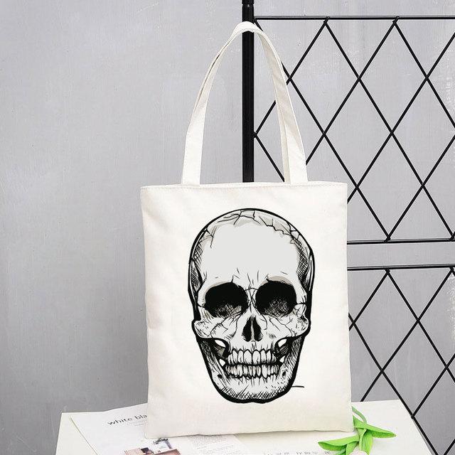 Custom Name Punk Print Ladies Gift Designer Handbags Shopping Beach Bag Woman Shopper Folding Canvas Tote Travel Shoulder Bags