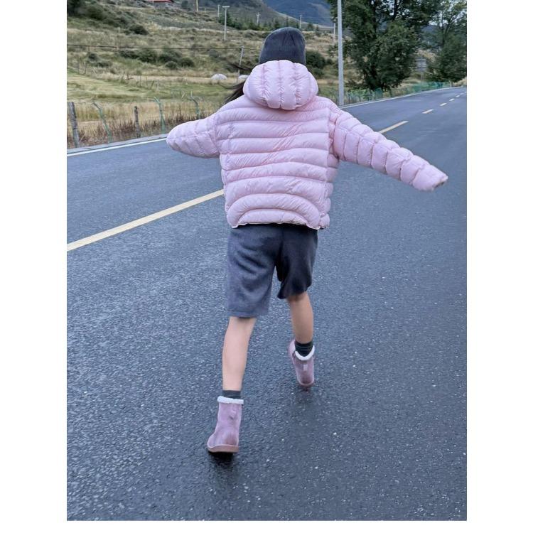 Women Winter Lightweight Down Coat Short Hooded Warm Puffer Jacket Thickened Quilted Outerwear