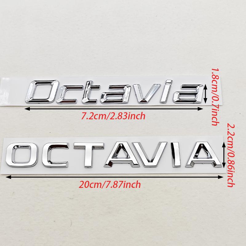 JBIW9 3D ABS Chrome Black Logo Octavia Emblem Letters Car Rear Trunk Badge For Skoda OCTAVIA 1 2 3 4 A5 A7 MK3 Sticker Accessories