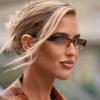 Small Rectangle Women Sunglasses Vintage Clear Lens Men Half Frame Eyewear Shades Uv400